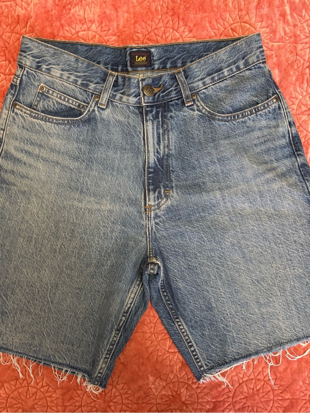 Lee Men's Light Blue Denim Cutoff Shorts
